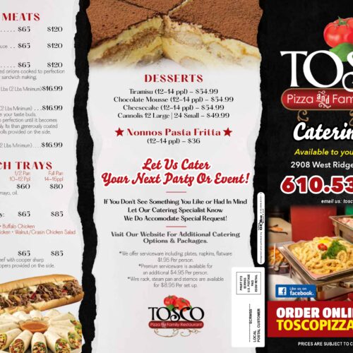 Toscos Pizza at Tosco Pizza & Italian Restaurants