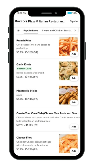 Rocco's pizzeria menu-Mobile Ordering